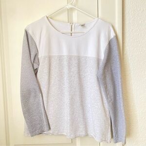 J. Crew gray and white fitted sweatshirt top, size M.